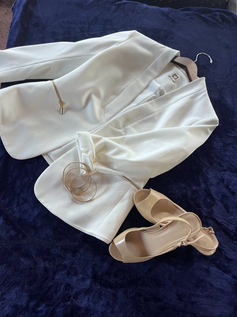 Anne Klein White Professional Career Open-Front Blazer Jacket Size Small